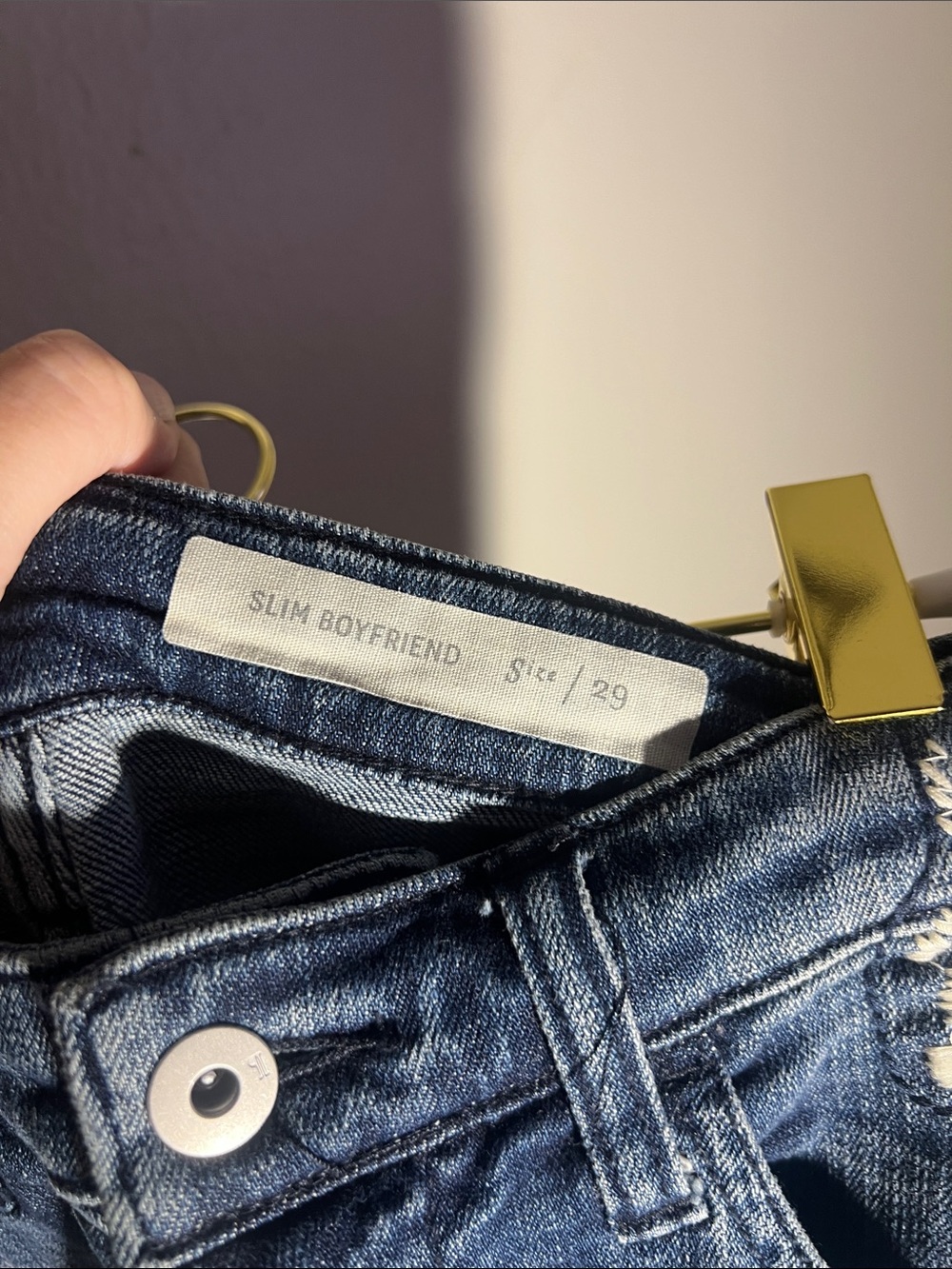 Pilcro & the Letterpress Blue Denim Slim Boyfriend Jean Shorts White Embroidery - Picture 3 of 8